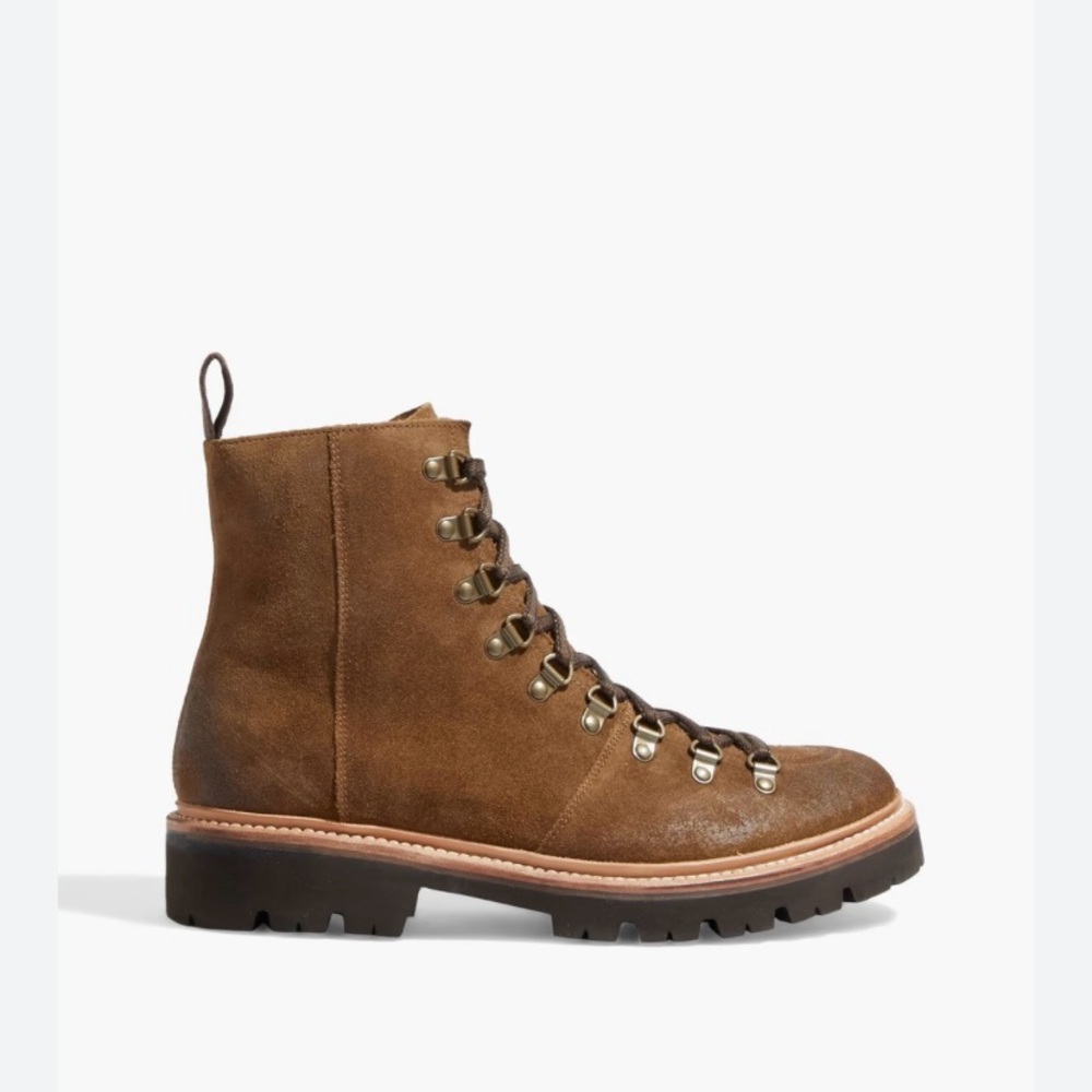 GRENSON Nanette distressed suede combat boots
